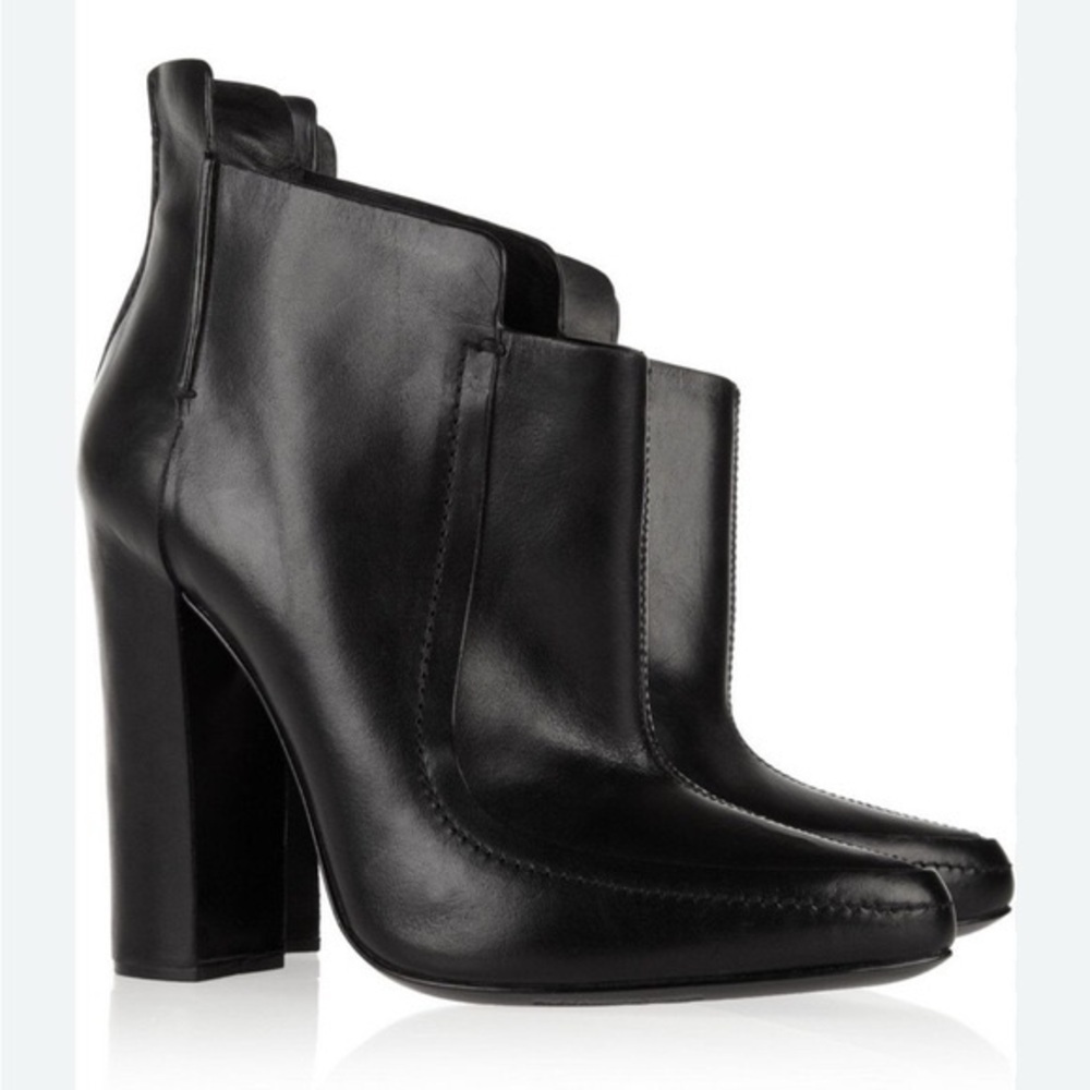 Alexander Wang Kim Black Pointed Toe Ankle Heeled Booties Size 39 or 9 EUC